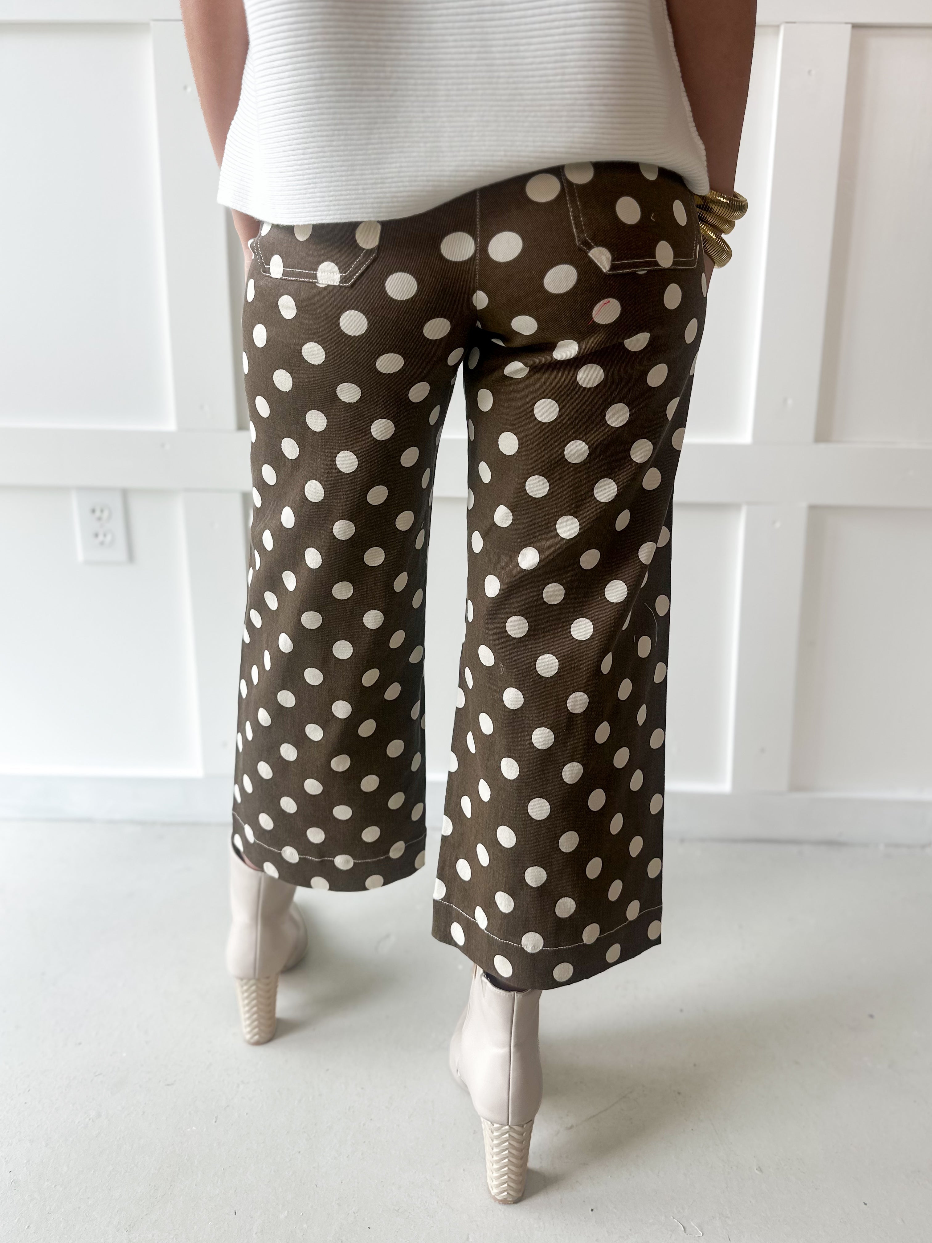 Polka Dot Jeans- Brownie