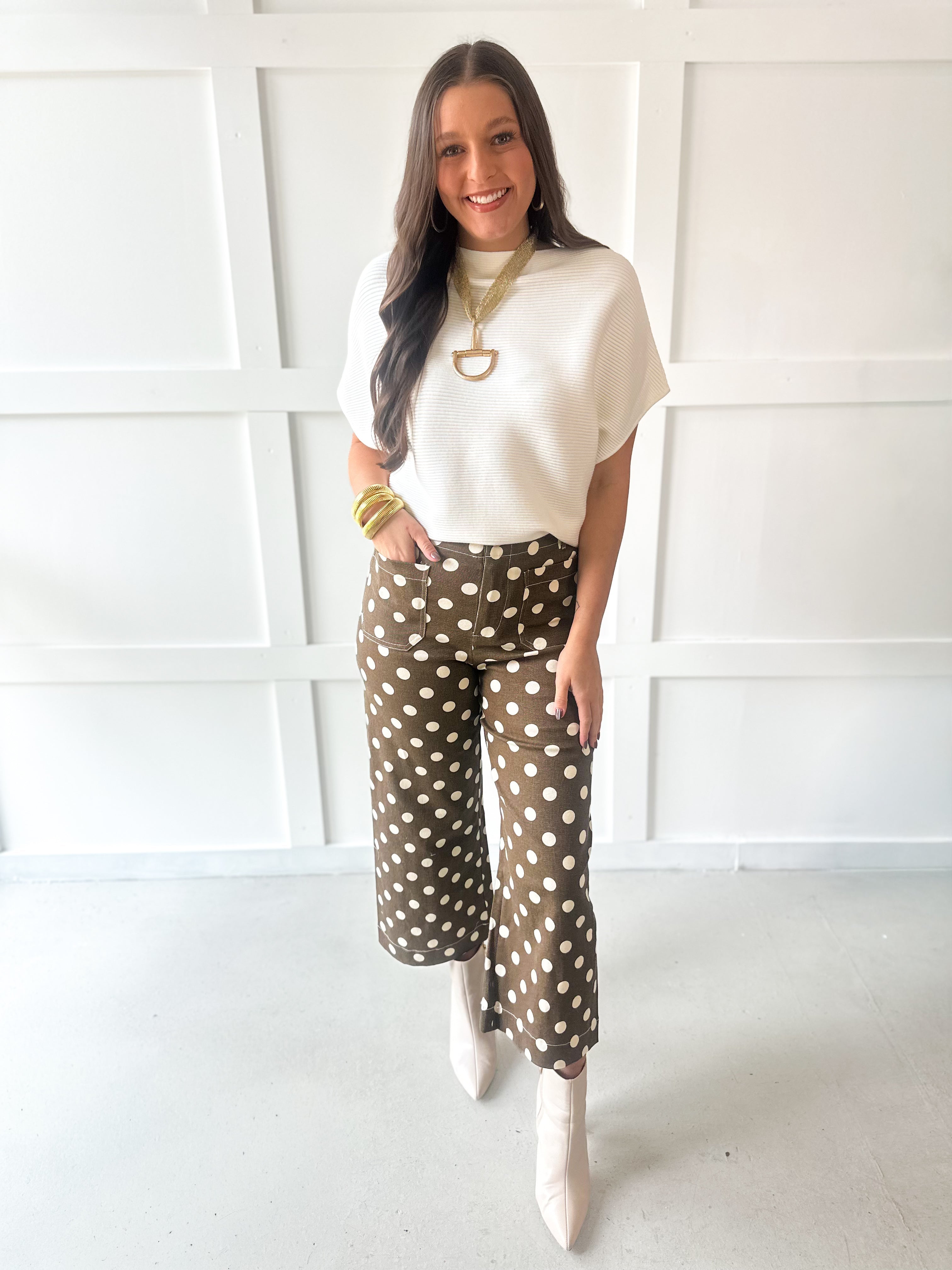 Polka Dot Jeans- Brownie