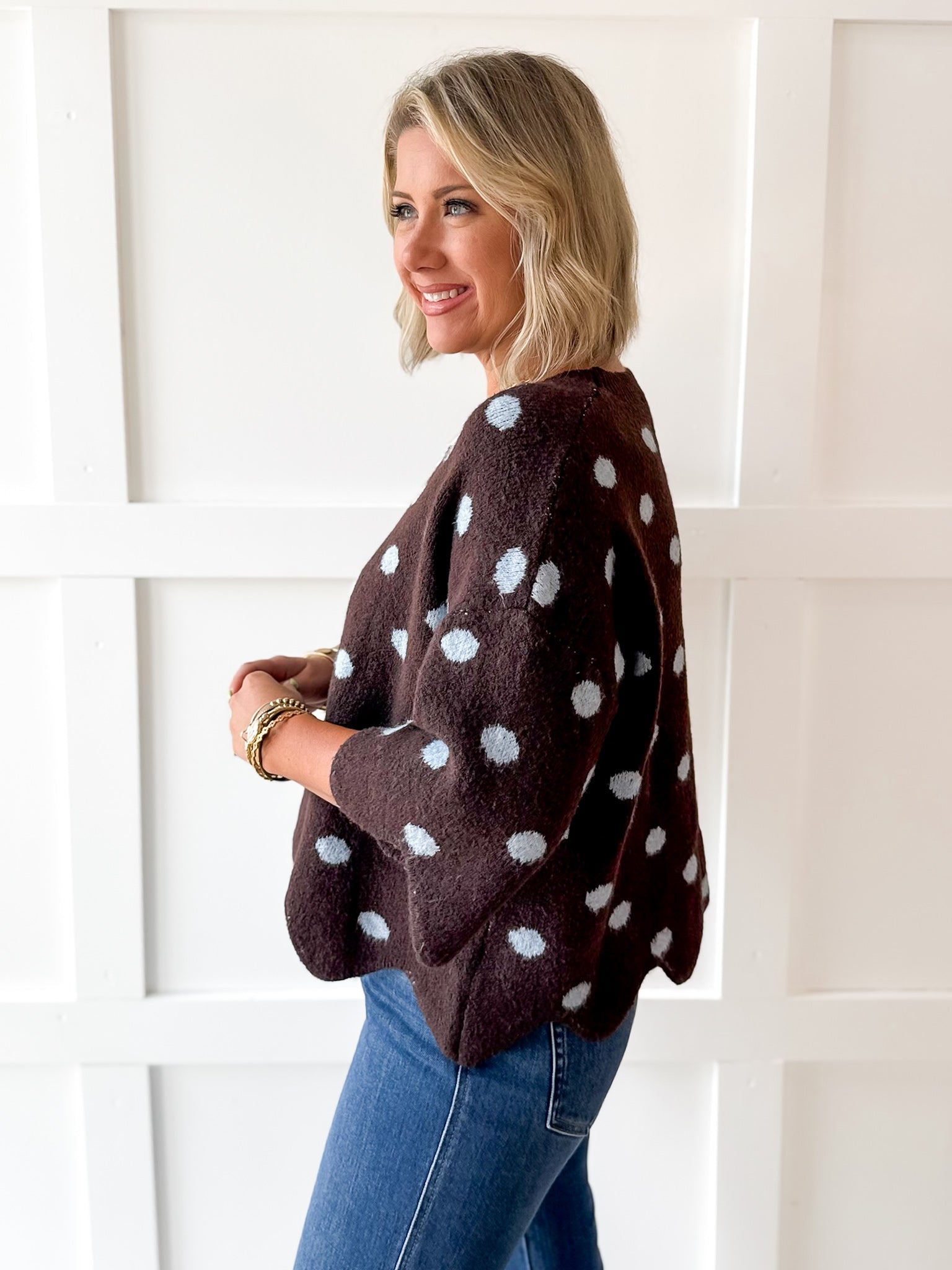Polka Dot Knit Sweater