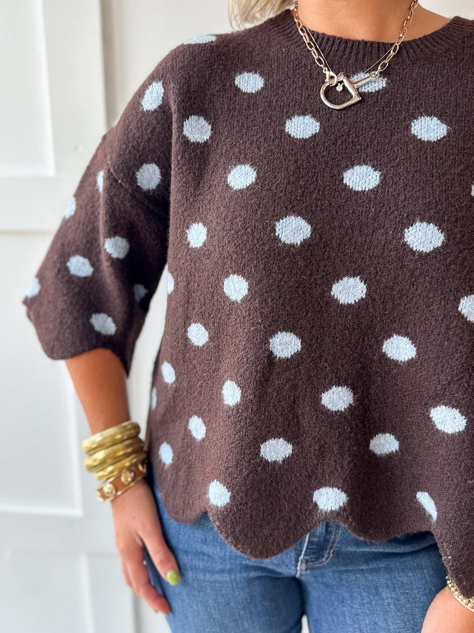Polka Dot Knit Sweater