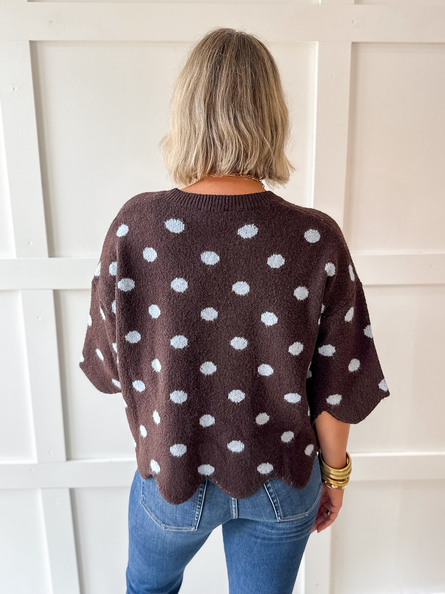 Polka Dot Knit Sweater