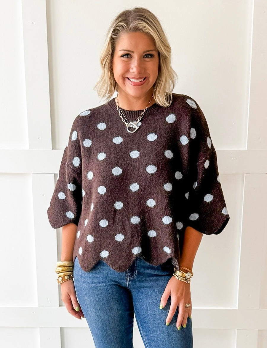 Polka Dot Knit Sweater