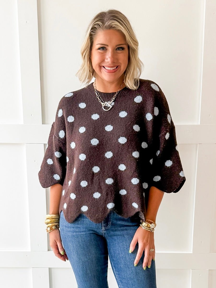 Polka Dot Knit Sweater