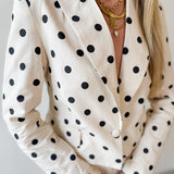 Polka Dot Linen Blazer & Shorts