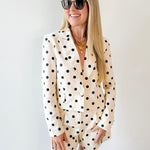 Polka Dot Linen Blazer & Shorts
