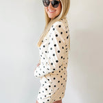 Polka Dot Linen Blazer & Shorts