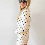 Polka Dot Linen Blazer & Shorts