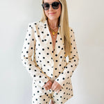 Polka Dot Linen Blazer & Shorts