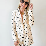Polka Dot Linen Blazer & Shorts