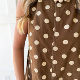 Polka Dot Mini Dress - Mocha Mouse
