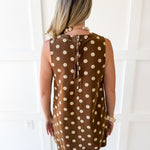 Polka Dot Mini Dress - Mocha Mouse