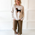 Polka Dot Print Pants - Brown
