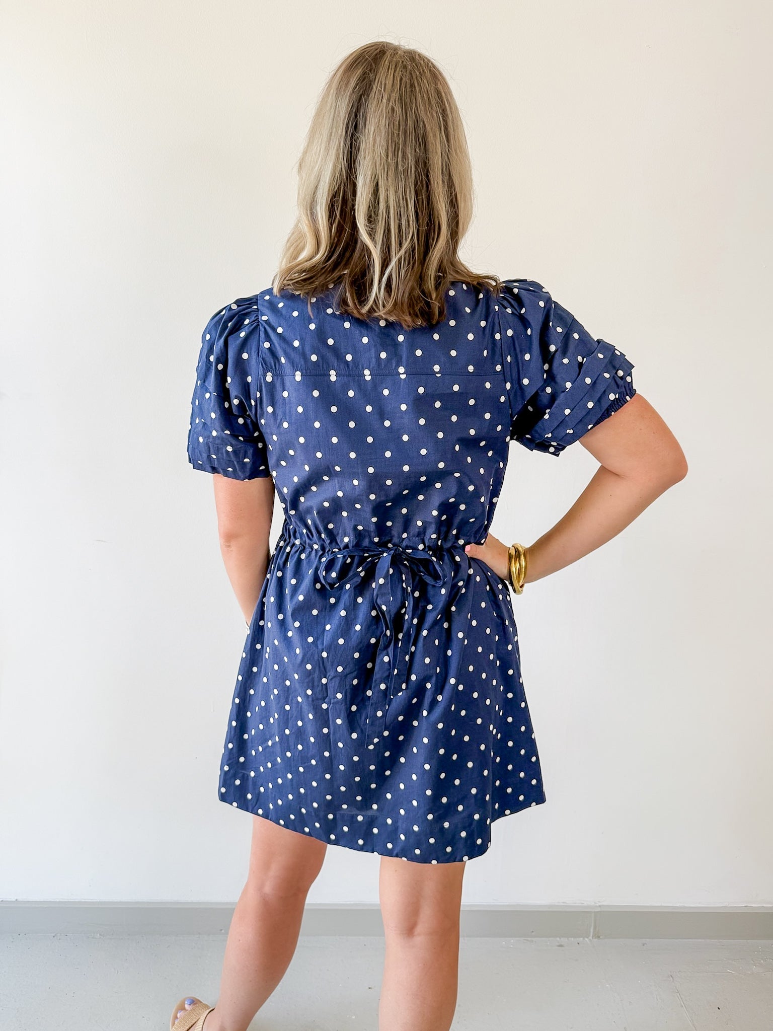 Polka Dot Puff Sleeve Dress