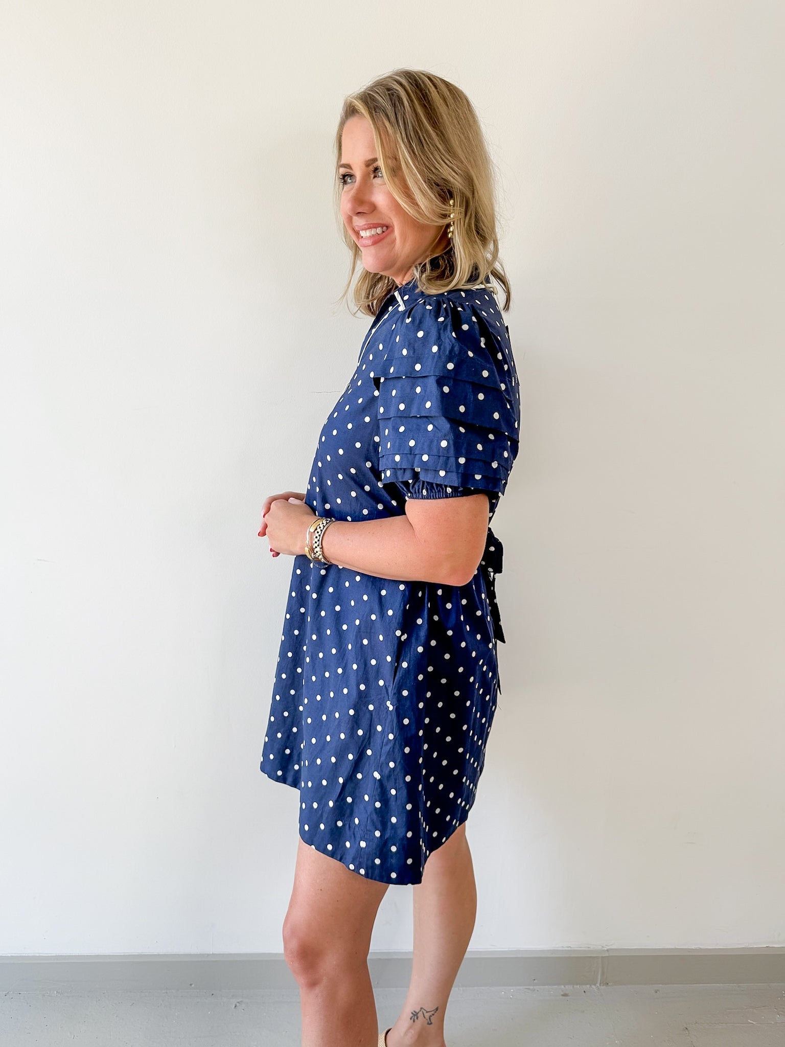 Polka Dot Puff Sleeve Dress