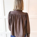 Polka Dot Puff Sleeve Jacket
