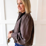 Polka Dot Puff Sleeve Jacket