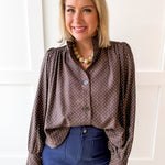 Polka Dot Puff Sleeve Jacket