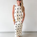 Polka Dot Satin Tank & Midi Skirt