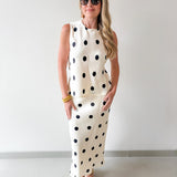 Polka Dot Satin Tank & Midi Skirt