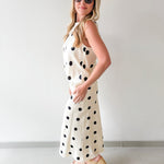 Polka Dot Satin Tank & Midi Skirt
