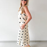 Polka Dot Satin Tank & Midi Skirt