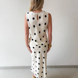 Polka Dot Satin Tank & Midi Skirt