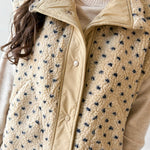 Polka Dot Sherpa Vest-Navy