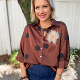 Polka Dot Shirt - Brown