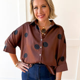 Polka Dot Shirt - Brown