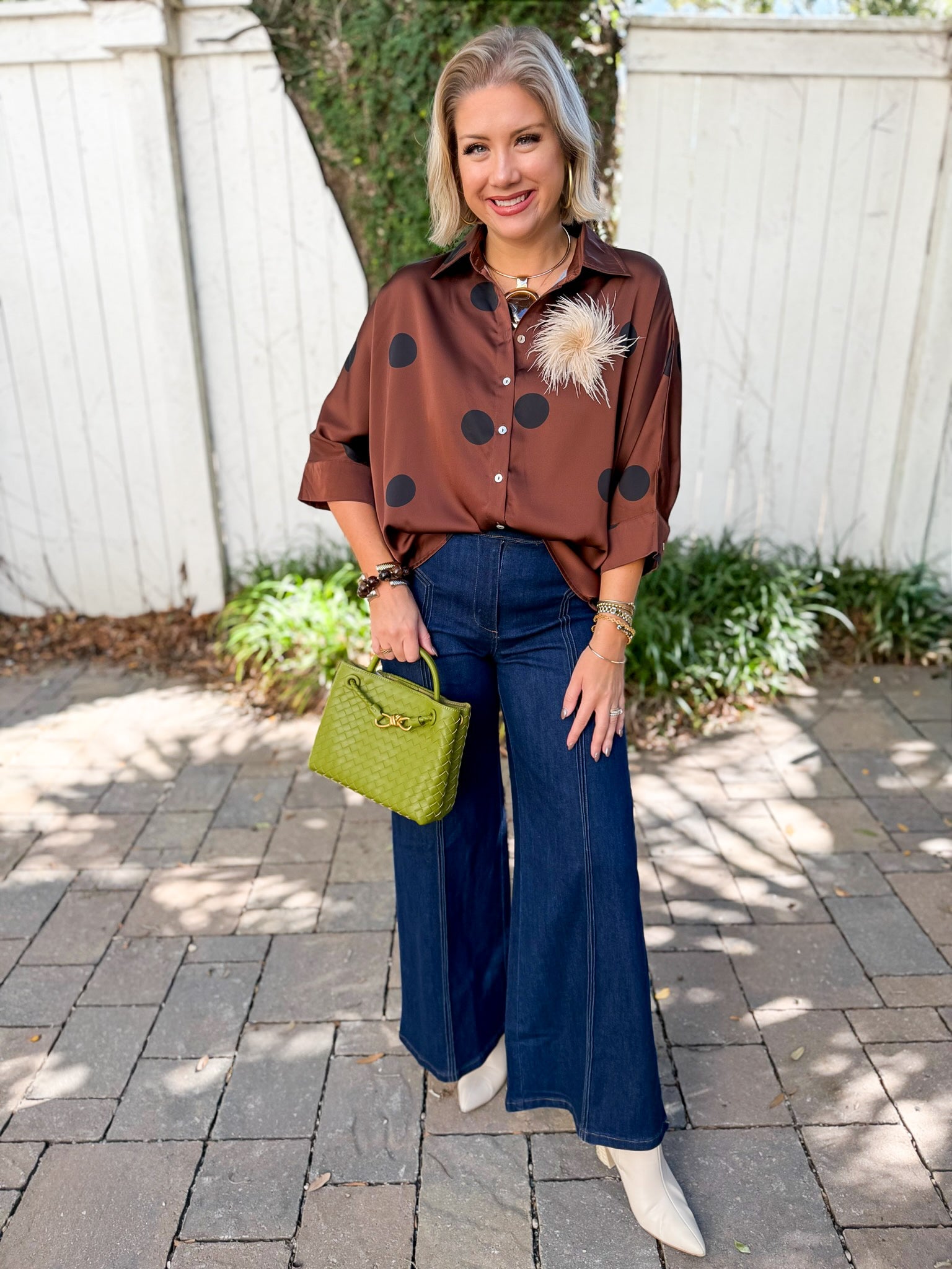 Polka Dot Shirt - Brown