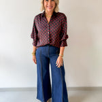 Polka Dot Shirt- Brown
