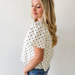 Polka Dot Square Neck Top