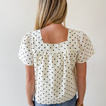 Polka Dot Square Neck Top