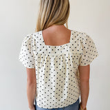 Polka Dot Square Neck Top