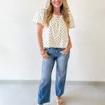 Polka Dot Square Neck Top