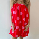 Polka Dot Strapless Bubble Dress