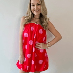 Polka Dot Strapless Bubble Dress