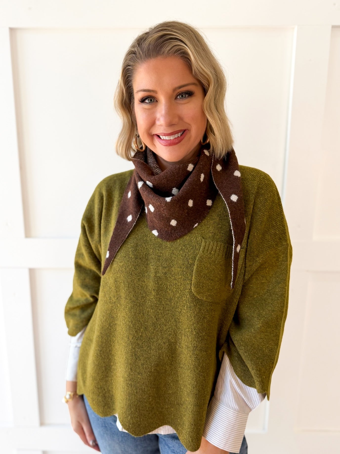 Polka Dot Triangle Scarf