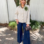 Polka Dot Twill Jacket - Camel