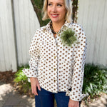 Polka Dot Twill Jacket - Camel