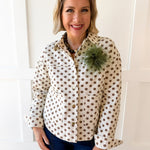 Polka Dot Twill Jacket - Camel