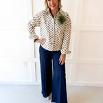 Polka Dot Twill Jacket - Camel