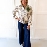 Polka Dot Twill Jacket - Camel