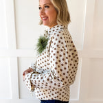 Polka Dot Twill Jacket - Camel