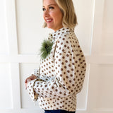 Polka Dot Twill Jacket - Camel