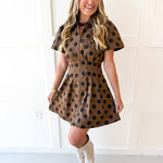 Polka Dot Utility Dress - Brown