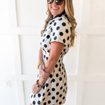 Polka Dot Utility Dress - Ivory