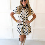 Polka Dot Utility Dress - Ivory
