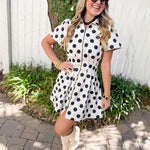 Polka Dot Utility Dress - Ivory