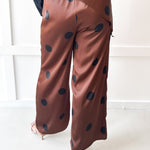 Polka Dot With Overlay Pants- Brown